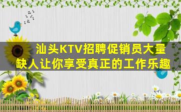 汕头KTV招聘促销员大量缺人让你享受真正的工作乐趣